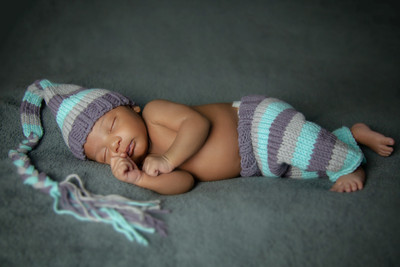 Blue and grey baby outfit